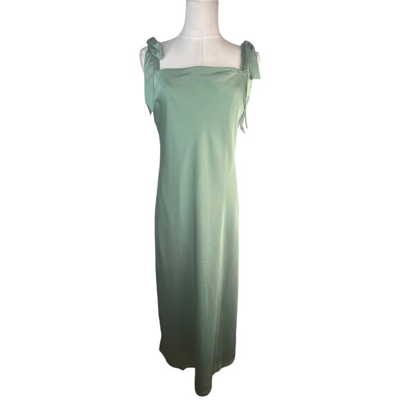 Modcloth Hutch Size 4 Sage Green Sleeveless Midi Dress With Bow Straps NWT - Picture 4 of 14